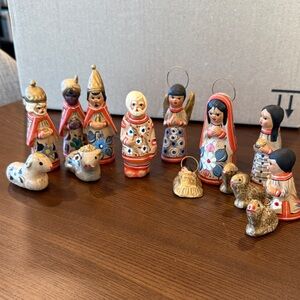 Hand-Painted Mexican Nativity Set